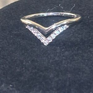 Moissanite 925 Silver Chevron Ring